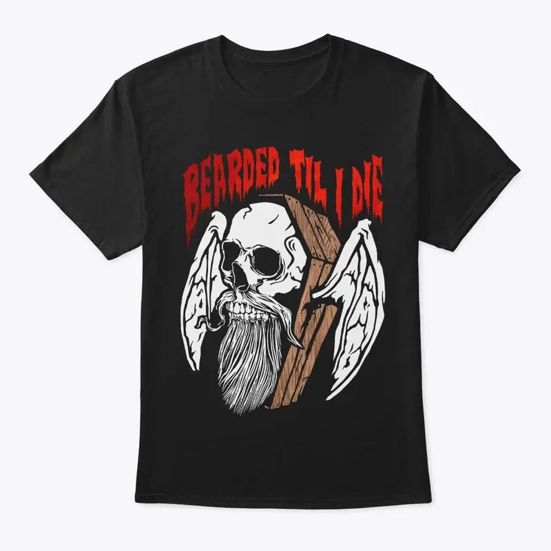 Bearded Til I Die Skull Coffin Design