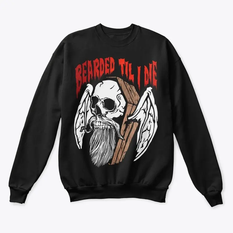 Bearded Til I Die Skull Coffin Design